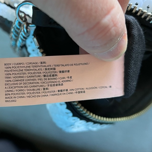 Juicy Couture Black White Sequin Chain Leather Strap Houndstooth Evening Bag GUC - Picture 5 of 6